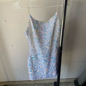 White sequin homecoming dress